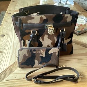 Michael Kors Camouflage Calf Hair purse and wallet